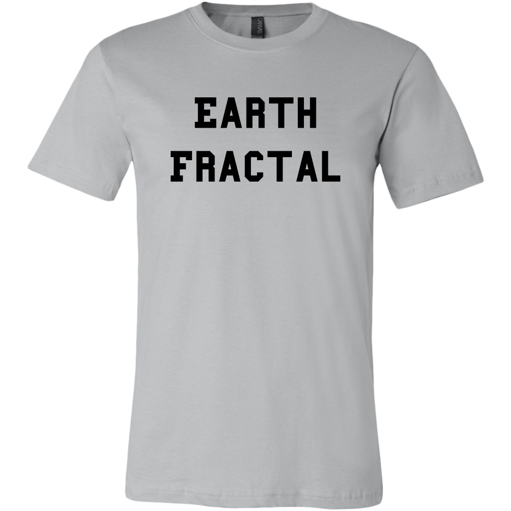men's gray black text Earth Fractal T-Shirt