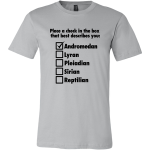 men's andromedan alien gray t-shirt