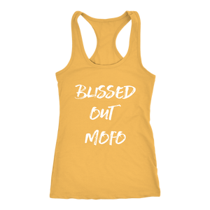 women's yellow blissed out mofo tank top t-shirt