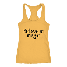 Load image into Gallery viewer, women&#39;s yellow believe in magic tank top t-shirt