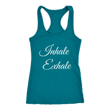 Load image into Gallery viewer, Women&#39;s Inhale Exhale T Shirt - White Text