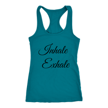 Load image into Gallery viewer, Women&#39;s Inhale Exhale  T Shirt - Black Text
