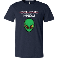 Load image into Gallery viewer, Men&#39;s Alien T-Shirt - Believe, Know - White Text