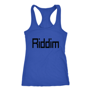 women's blue Riddim EDM tank top t-shirt