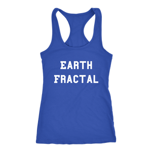 Women's Earth Fractal T Shirt - White Text