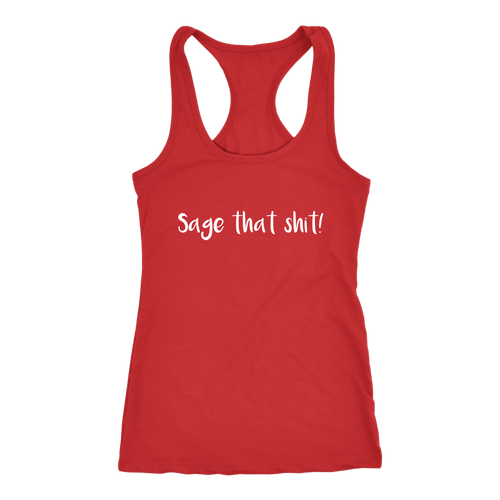 Women's Sage T Shirt - White Text