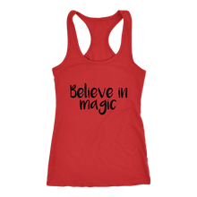 Load image into Gallery viewer, women&#39;s red believe in magic tank top t-shirt
