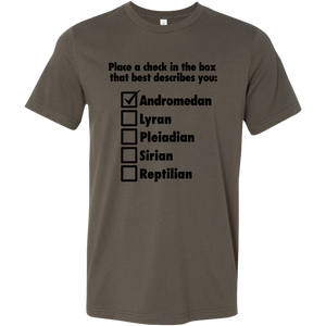 men's brown andromedan alien t-shirt