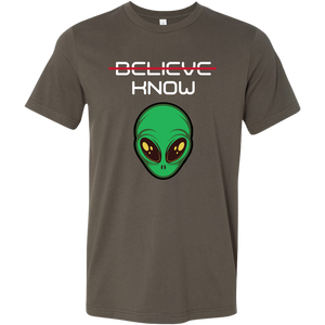 Men's Alien T-Shirt - Believe, Know - White Text