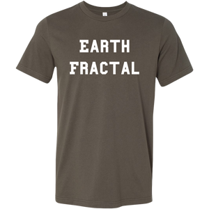 Men's brown white text Earth Fractal T-Shirt