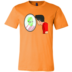 men's orange alien t-shirt