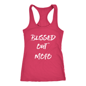 women's coral pink blissed out mofo tank top t-shirt