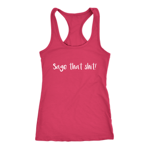 Women's Sage T Shirt - White Text