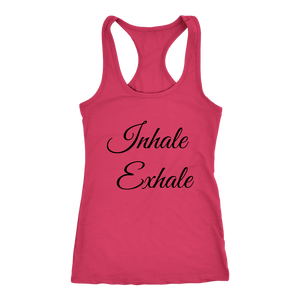 Women's Inhale Exhale  T Shirt - Black Text