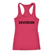 Load image into Gallery viewer, Women&#39;s Sovereign T Shirt - Black Text