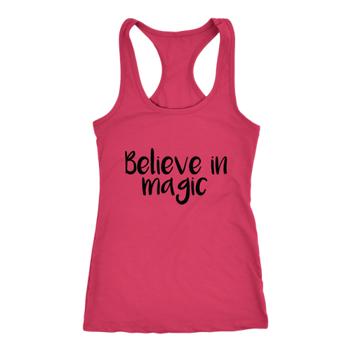 Women's hot pink believe in magic tank top t-shirt