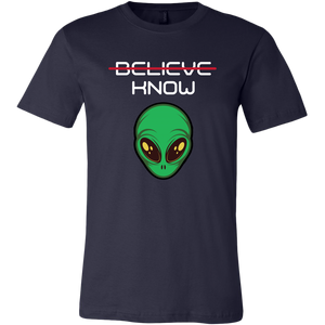 Men's Alien T-Shirt - Believe, Know - White Text