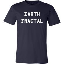 Load image into Gallery viewer, Men&#39;s navy white text Earth Fractal T-Shirt