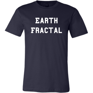 Men's navy white text Earth Fractal T-Shirt