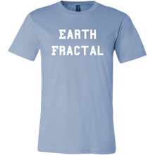 Load image into Gallery viewer, Men&#39;s light blue Earth Fractal White Text T-Shirt