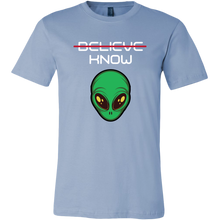 Load image into Gallery viewer, Men&#39;s Alien T-Shirt - Believe, Know - White Text