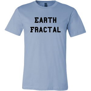 Men's light blue black text Earth Fractal T-Shirt