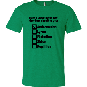 men's green andromedan alien t-shirt