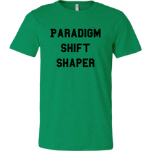 Load image into Gallery viewer, Men&#39;s heather green paradigm shift shaper T-shirt