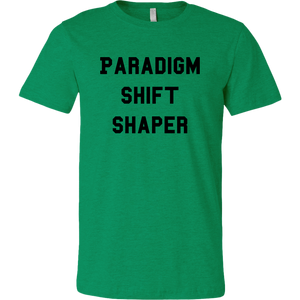 Men's heather green paradigm shift shaper T-shirt