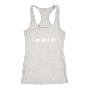 Women's Sage T Shirt - White Text
