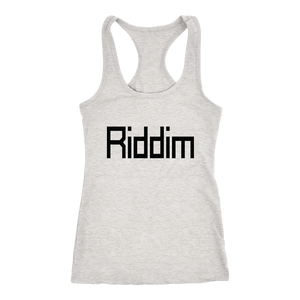 women's heather gray white Riddim EDM tank top t-shirt