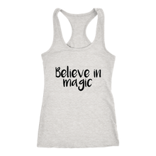 Load image into Gallery viewer, women&#39;s heather gray white believe in magic tank top t-shirt