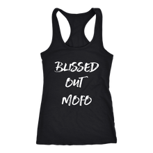 Load image into Gallery viewer, women&#39;s black blissed out mofo tank top t-shirt