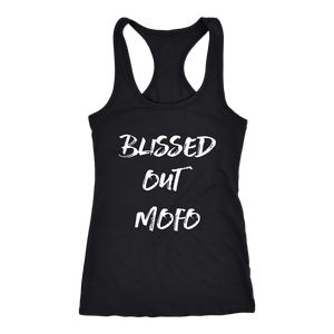 women's black blissed out mofo tank top t-shirt