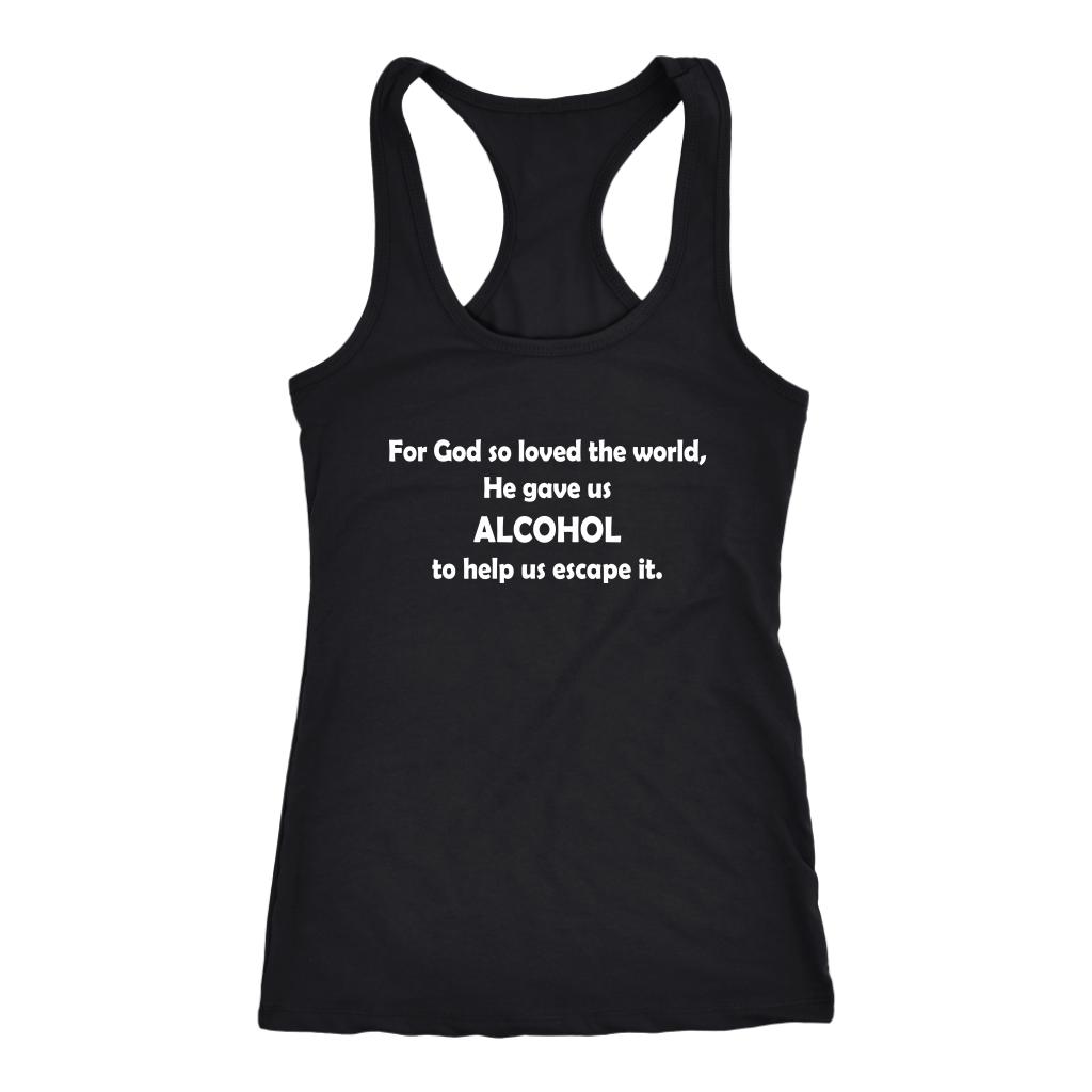 Women's black alcohol tank top t-shirt