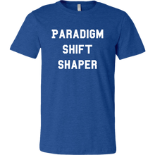 Load image into Gallery viewer, men&#39;s heather blue paradigm shift shaper t-shirt