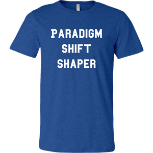 men's heather blue paradigm shift shaper t-shirt