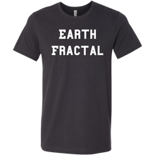 Load image into Gallery viewer, Men&#39;s Heather gray white text Earth Fractal T-Shirt