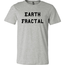 Load image into Gallery viewer, Men&#39;s Heather Gray Black Text Earth Fractal T-Shirt