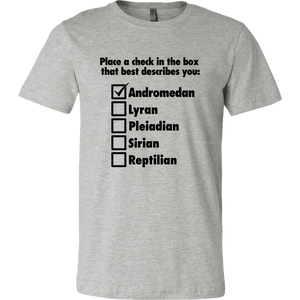 men's andromedan alien heather gray t-shirt