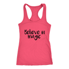 Load image into Gallery viewer, women&#39;s coral pink believe in magic tank top t-shirt