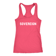 Load image into Gallery viewer, Women&#39;s Sovereign T Shirt - White Text