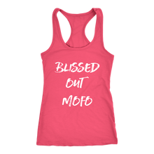 Load image into Gallery viewer, women&#39;s coral pink blissed out mofo tank top t-shirt