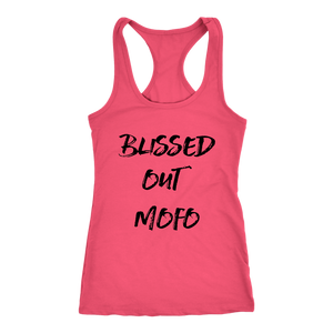 women's coral pink blissed out mofo tank top t-shirt