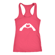 Load image into Gallery viewer, Women&#39;s Heart Shaped Hands T Shirt - White Print