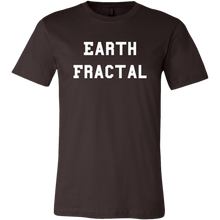 Load image into Gallery viewer, Men&#39;s dark brown white text Earth Fractal T-Shirt