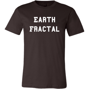 Men's dark brown white text Earth Fractal T-Shirt