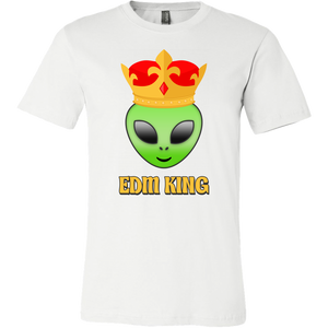 men's white EDM alien t-shirt