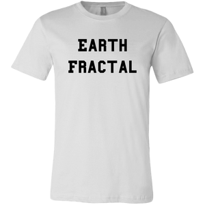 Men's White black text Earth Fractal T-Shirt