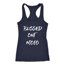 Load image into Gallery viewer, women&#39;s navy blissed out mofo tank top t-shirt